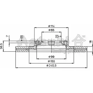 Тормозной диск ASHUKI S016-20 3052168 GYZPYKU H F7KE40 изображение 0