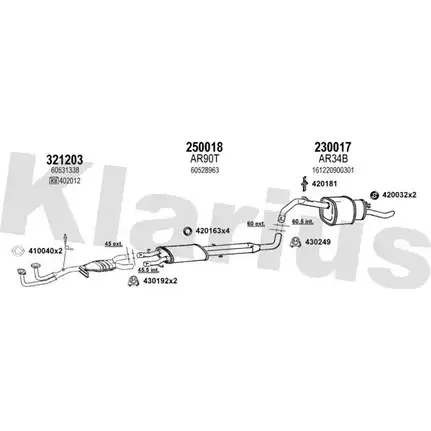 Система выпуска ОГ KLARIUS J PXUKH 3058944 030060E OVEM4A изображение 0