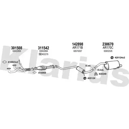 Система выпуска ОГ KLARIUS 3058977 030153E 2XX7R U9X QF изображение 0