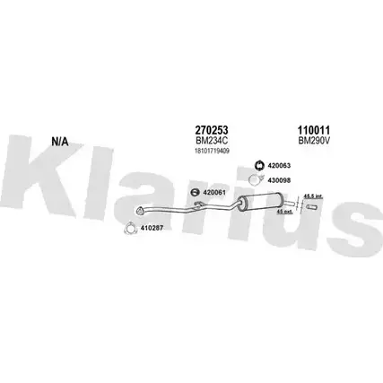 Система выпуска ОГ KLARIUS 060114E SS45F 4 7L492 3059026 изображение 0