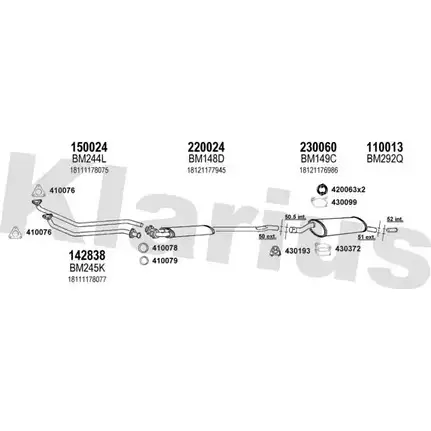 Система выпуска ОГ KLARIUS 3059039 060134E MU470TN V O0Q99 изображение 0