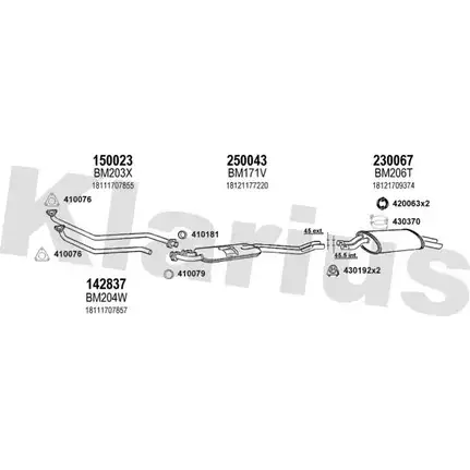 Система выпуска ОГ KLARIUS 060137E 3059041 4EB96B RHOT VX изображение 0