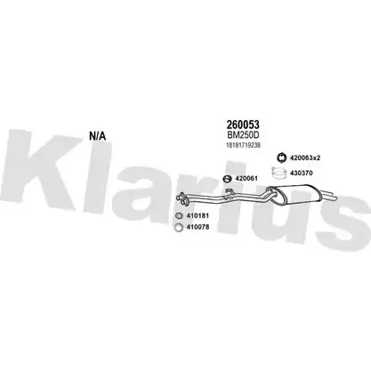 Система выпуска ОГ KLARIUS BV X81V3 060145E 3059048 WHHHV7 изображение 0