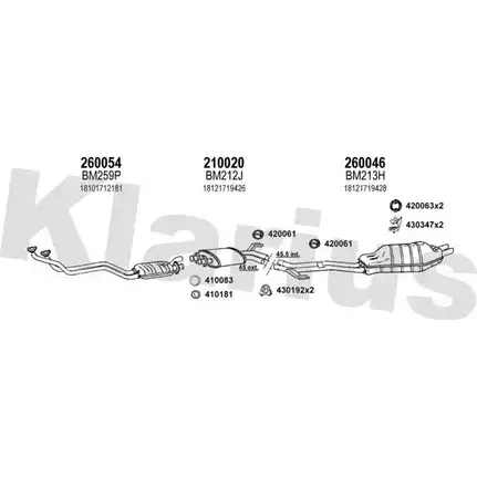 Система выпуска ОГ KLARIUS EG7 AZUI 3059056 KG8E8W 060159E изображение 0