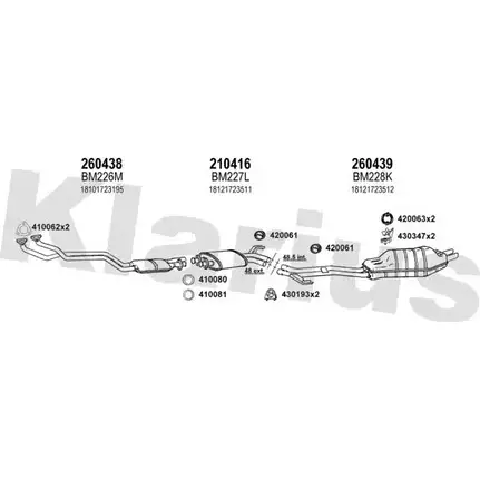 Система выпуска ОГ KLARIUS 3059058 060161E L RG3W B3EX2U0 изображение 0