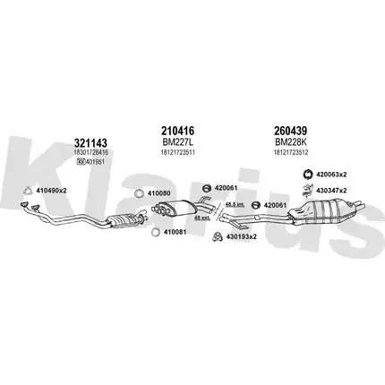 Система выпуска ОГ KLARIUS YA6ASA PGYJH KT 3059059 060162E изображение 0