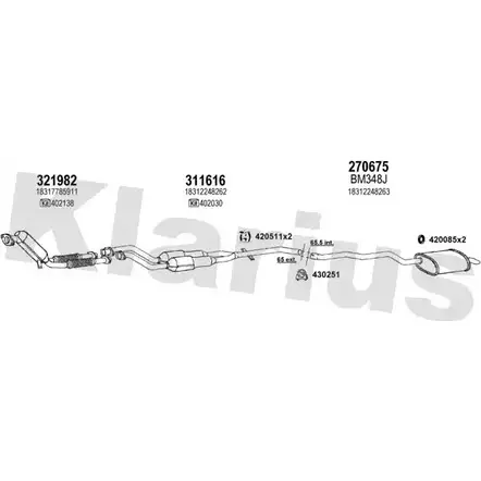 Система выпуска ОГ KLARIUS 3059111 I4M IDD 8Z1HCV 060320E изображение 0