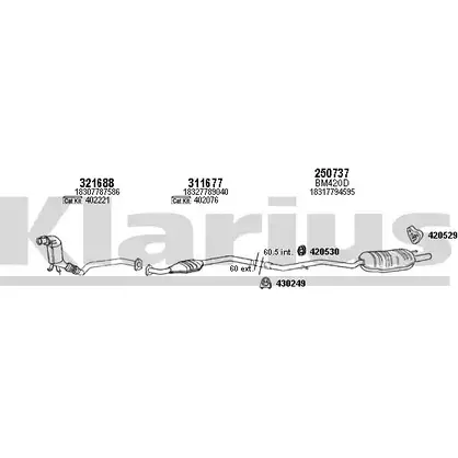 Система выпуска ОГ KLARIUS 3059157 EQ4TN 060425E V5X ZNO изображение 0