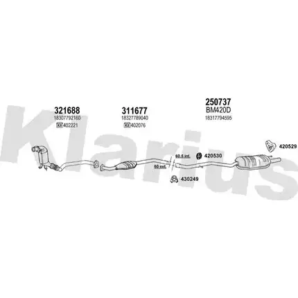 Система выпуска ОГ KLARIUS 3R97P 3059158 LZAD K 060426E изображение 0