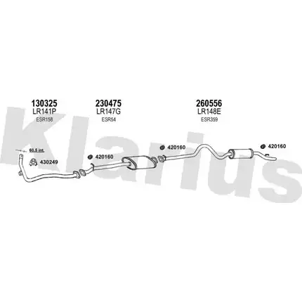Система выпуска ОГ KLARIUS 6CB8J3Q 090146E 66 HHAV 3059228 изображение 0