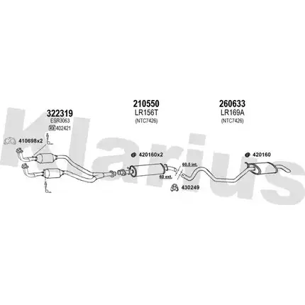 Система выпуска ОГ KLARIUS I9 OU0 3059230 C8JXU 090149E изображение 0