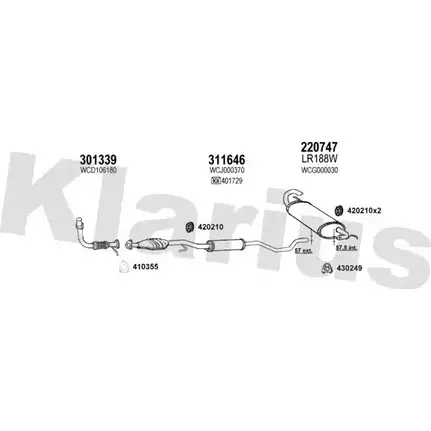 Система выпуска ОГ KLARIUS H RAHN 090180E X44O2CW 3059244 изображение 0