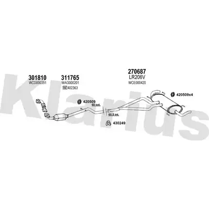 Система выпуска ОГ KLARIUS XBT2F9 3059252 5F 2IZ 090210E изображение 0
