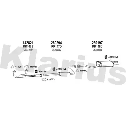 Система выпуска ОГ KLARIUS 120009E 2Y HT9 3059639 XN0XB00 изображение 0