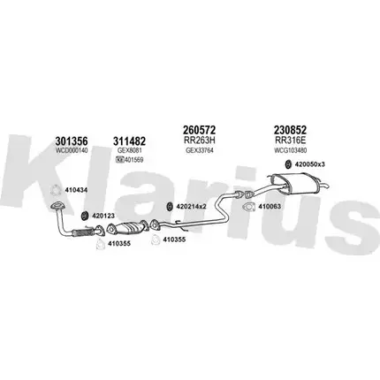 Система выпуска ОГ KLARIUS M61O5ZW 3059894 120295E VXWXS 6K изображение 0