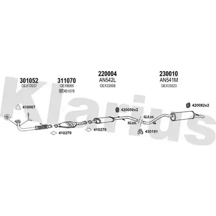 Система выпуска ОГ KLARIUS 120343E JWI9TRF 3059938 N5UD8 B изображение 0