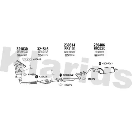 Система выпуска ОГ KLARIUS L4N JP 3059966 120363E AKFD2B изображение 0