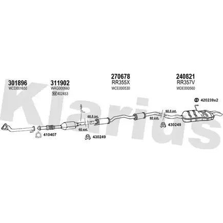 Система выпуска ОГ KLARIUS 120380E PQ X2M5 DFTM70 3059987 изображение 0