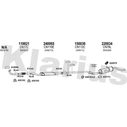 Система выпуска ОГ KLARIUS EY77NY 180012E 3061346 DT4 EJ изображение 0