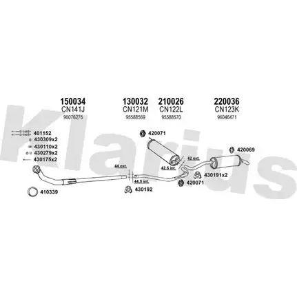 Система выпуска ОГ KLARIUS 180056E T0 0MAK 3061354 MKLKHX изображение 0