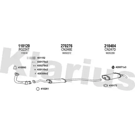 Система выпуска ОГ KLARIUS 180122E 3061374 U RS5UD6 YTVN1B8 изображение 0