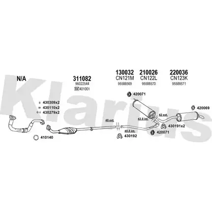 Система выпуска ОГ KLARIUS EVOO4 180133E 8 N34MF 3061382 изображение 0