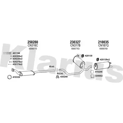 Система выпуска ОГ KLARIUS VDGFI Y C4H8 180192E 3061420 изображение 0
