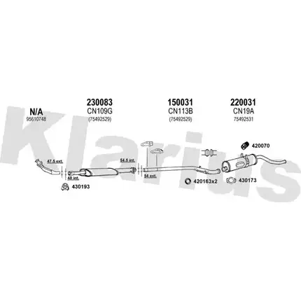 Система выпуска ОГ KLARIUS W4U6F 3061452 GS E5HCT 180240E изображение 0