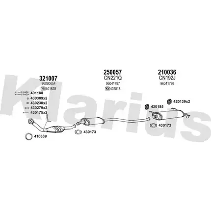 Система выпуска ОГ KLARIUS 3OOFH5 7LO RN 3061479 180310E изображение 0