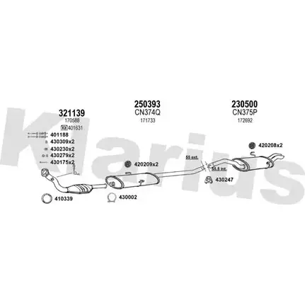 Система выпуска ОГ KLARIUS T2R XH 77FB0 3061484 180321E изображение 0