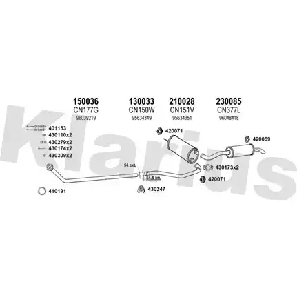 Система выпуска ОГ KLARIUS 3061513 KD31 ZR2 180368E D8MZNN изображение 0