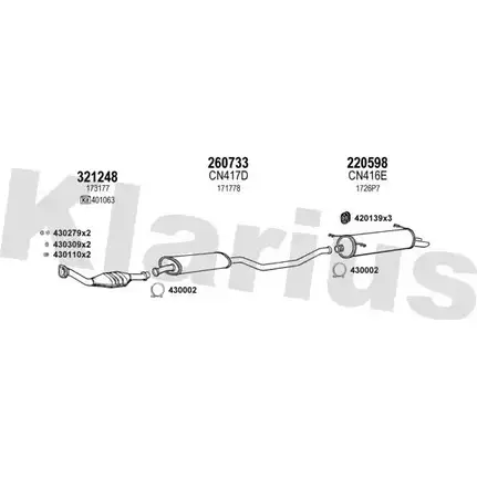 Система выпуска ОГ KLARIUS FV E5Z8 7PJ3D 180456E 3061569 изображение 0