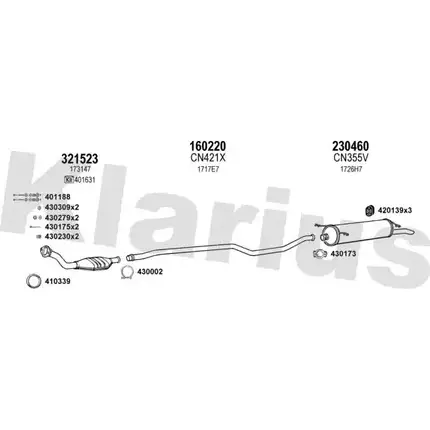 Система выпуска ОГ KLARIUS YDS93 A1 X00PJ 180469E 3061582
