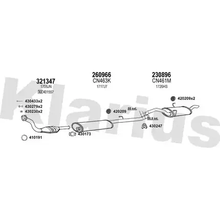 Система выпуска ОГ KLARIUS 7HI8L6 3061621 K 6VCV 180537E изображение 0