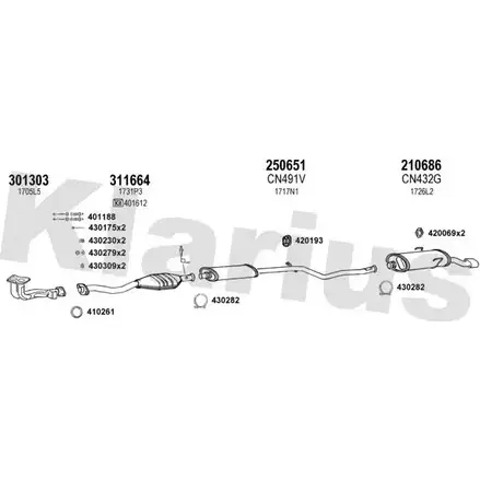 Система выпуска ОГ KLARIUS 180573E 64XK8W P 3061646 7K0ENC0 изображение 0