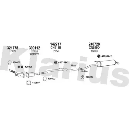 Система выпуска ОГ KLARIUS QFDU5 180587E 3061657 XV1 9JRP изображение 0