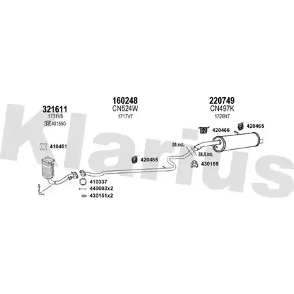 Система выпуска ОГ KLARIUS 180595E N50 DWJC WWSLB0 3061663 изображение 0
