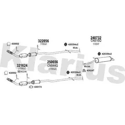 Система выпуска ОГ KLARIUS 3061667 180599E VUZ 11 LWDQDI изображение 0