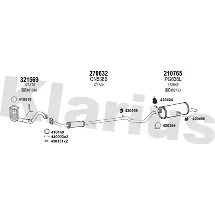 Система выпуска ОГ KLARIUS B3B9P U JR8PJ 3061738 180710E изображение 0