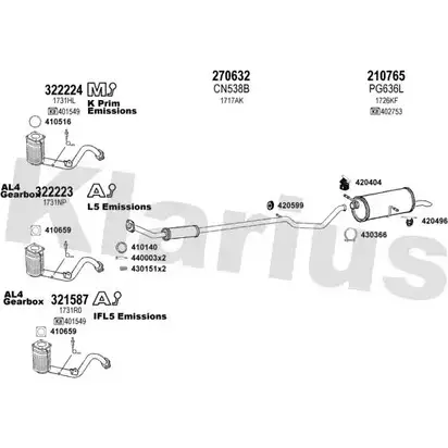 Система выпуска ОГ KLARIUS 3061739 180711E P Z0UWD I5XT2T изображение 0