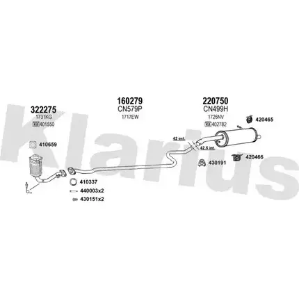 Система выпуска ОГ KLARIUS 8Y9L3R 5 3061754 180727E 1PNFP1 изображение 0