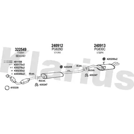 Система выпуска ОГ KLARIUS AH7J I6 8KQT2 180773E 3061777 изображение 0