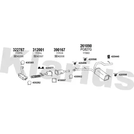 Система выпуска ОГ KLARIUS F66J515 9 W12A4 180909E 3061806 изображение 0