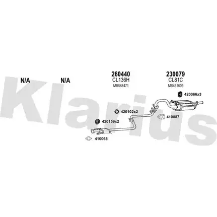 Система выпуска ОГ KLARIUS TRKDYM 3061915 1MFHHT S 210091E изображение 0