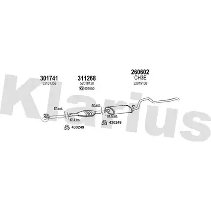 Система выпуска ОГ KLARIUS E GH5S 220003E F4JHOT 3062596 изображение 0