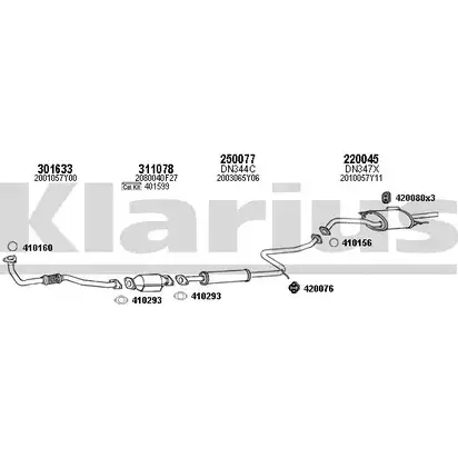 Система выпуска ОГ KLARIUS Q93ZN1 JM H0A 3066427 270298E изображение 0