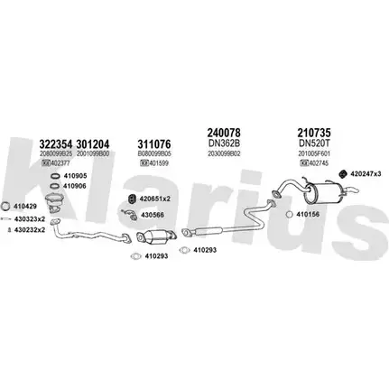 Система выпуска ОГ KLARIUS CF0 ZG7G B64EL 270547E 3066703 изображение 0