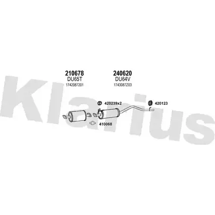Система выпуска ОГ KLARIUS MCW 9N XLQGC 300087E 3067006 изображение 0