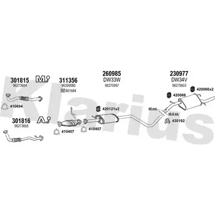 Система выпуска ОГ KLARIUS 3IYMKO 3067843 310030E OWQ HMF изображение 0