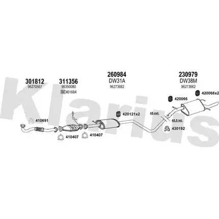 Система выпуска ОГ KLARIUS D8499 R VLW4J49 310040E 3067853 изображение 0